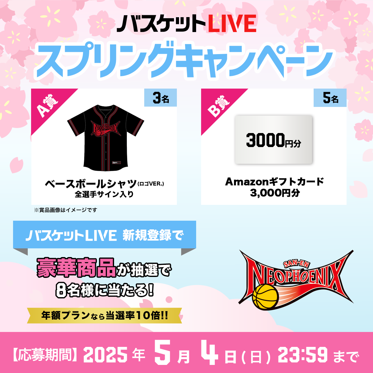 バスケットLIVEスプリングキャンペーン実施中！クラブ専用URLから登録