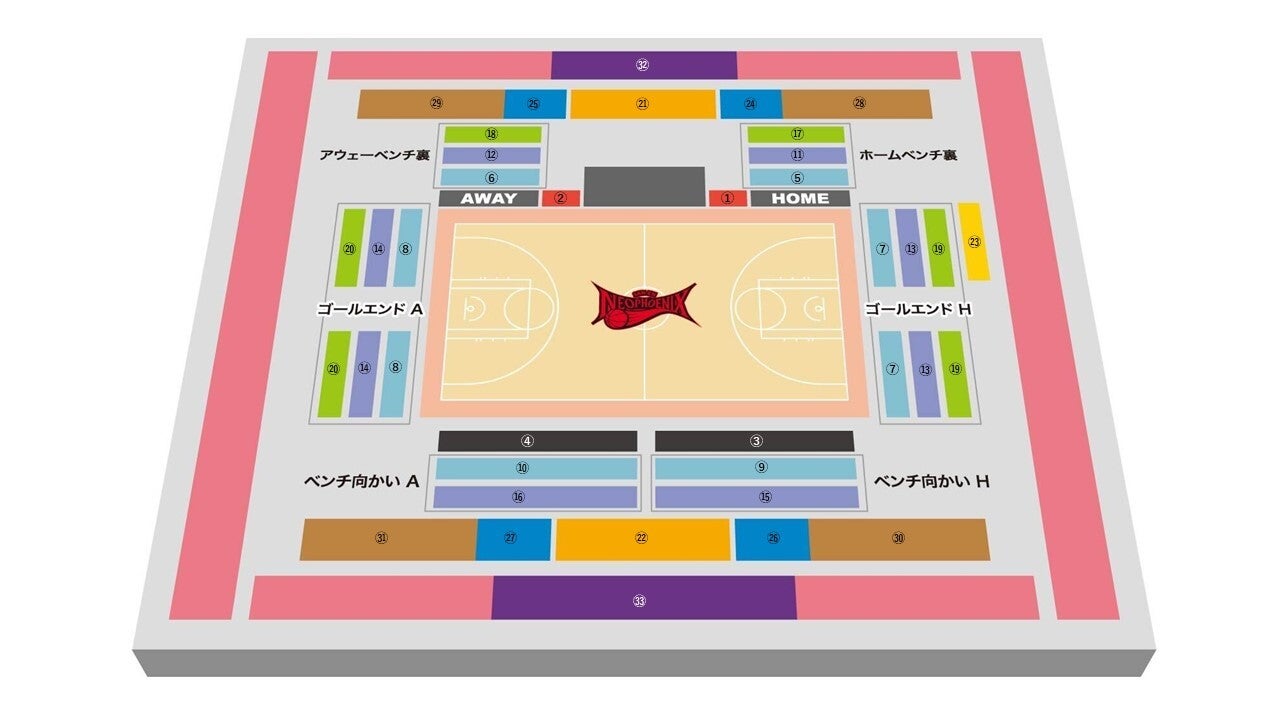 豊橋市総合体育館座席表